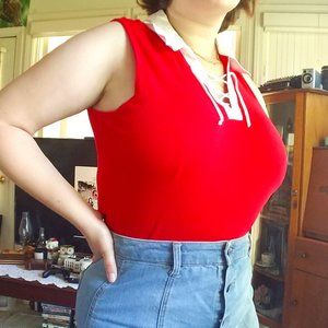 Red Nautical Tank Top